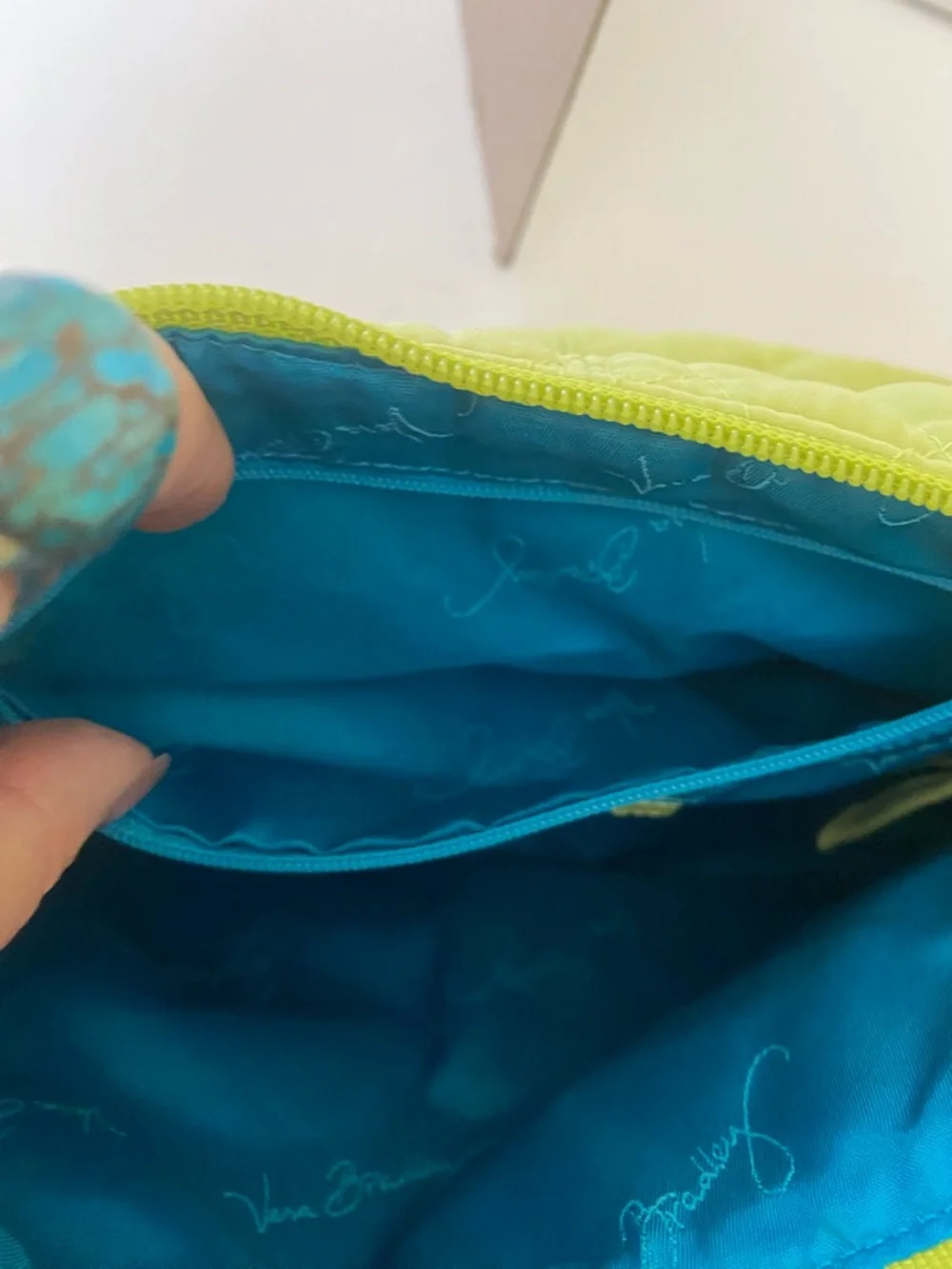 Vera Bradley Quilted Lime Green Satchel Shoulder Bag Retired